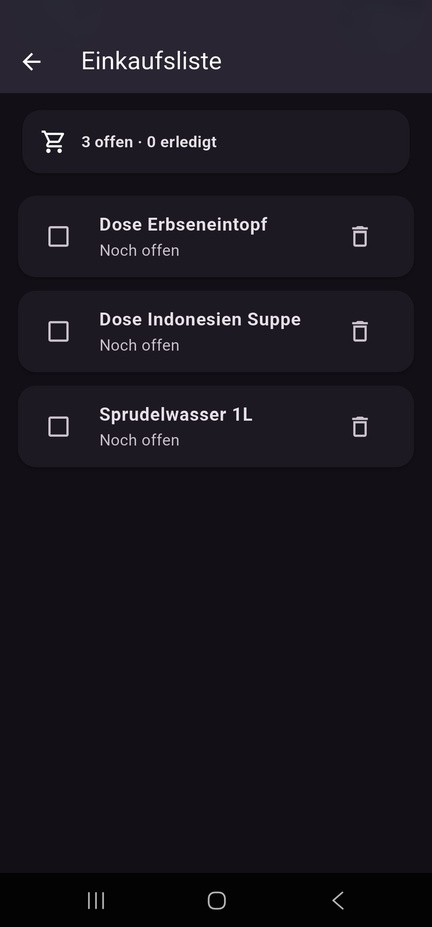 SurvivalPlan: Übersicht eigener Szenarien